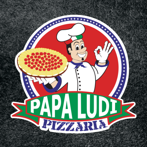 商标 Papa Ludi Pizzaria 签名图标。