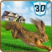 Logo Pet Rabbit Vs Stray Dog 3d Icon