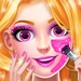 ロゴ Pink Princess Makeover Spa Salon 記号アイコン。