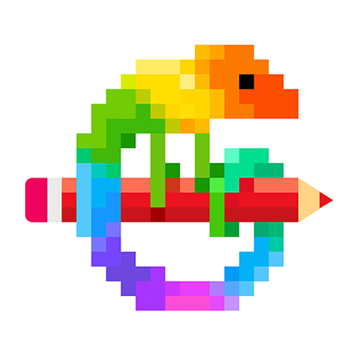 ロゴ Pixel Art Pintar Por Numeros 記号アイコン。