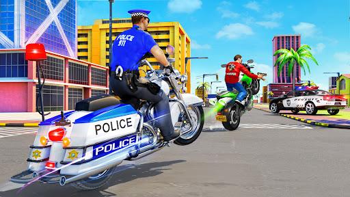 Image 1Police Moto Bike Chase Crime Icône de signe.