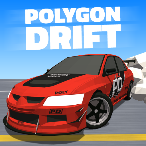 Le logo Polygon Drift Traffic Racing Icône de signe.
