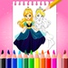 Le logo Princess Coloring Book For Kids Icône de signe.