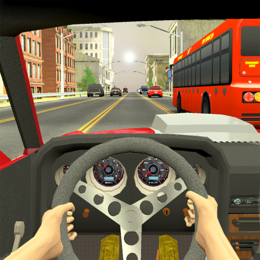 Logo Racing In City Car Driving Icon