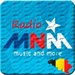 商标 Radio Mmm Belgica 签名图标。