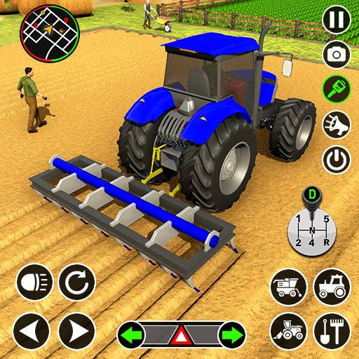 ロゴ Real Tractor Driving Simulator 記号アイコン。