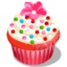 Le logo Red Velvet Cupcake Icône de signe.