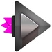 Le logo Rocket Player Classic Pink Icône de signe.