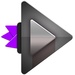 Le logo Rocket Player Classic Purple Icône de signe.