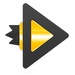 Le logo Rocket Player Gold Theme Icône de signe.