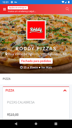 Image 0Roddy Pizzas Icône de signe.