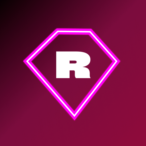Le logo Ruby Online Huge Cash Slots Icône de signe.