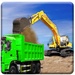 Le logo Sand Excavator Truck Driving Rescue Simulator 3d Icône de signe.