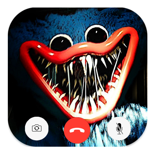 ロゴ Scary Huggy Wuggy Game Fake Chat And Video Call 記号アイコン。