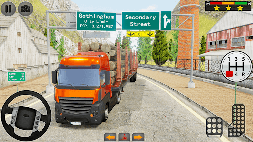 Image 4Semi Truck Driver Truck Games Icône de signe.