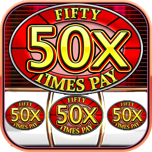 Le logo Slot Machine Triple Fifty Pay Icône de signe.