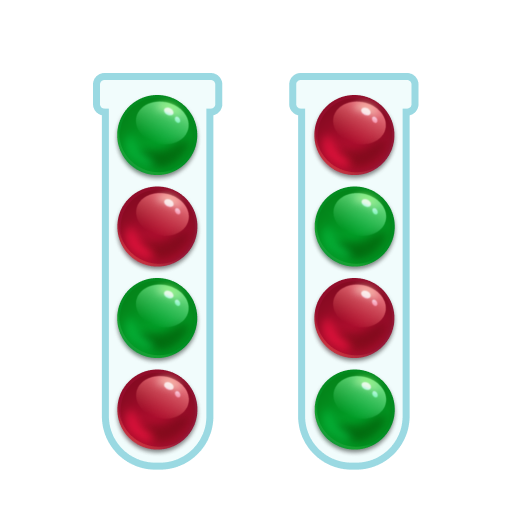 Le logo Sort Balls Color Puzzle Game Icône de signe.