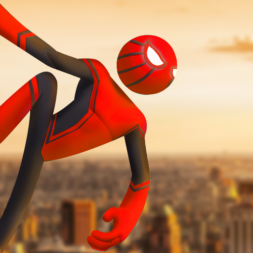 Logotipo Spider Stickman Rope Hero Icono de signo