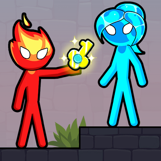 Logo Stickman Red Boy And Blue Girl Icon