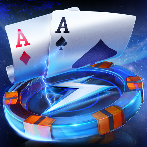 Le logo Thunder Bolt Poker Card Games Icône de signe.