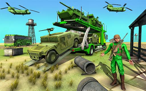 Imagen 2Us Army Truck Transport Car Transporter Truck Game Icono de signo