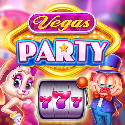 ロゴ Vegas Party Casino Slots Game 記号アイコン。