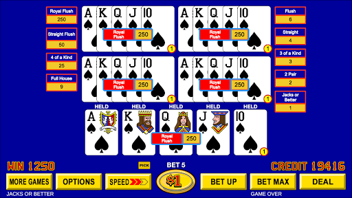 Image 3Video Poker Classic Games Icône de signe.