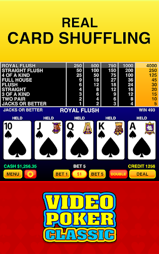 Image 1Video Poker Classic Icône de signe.