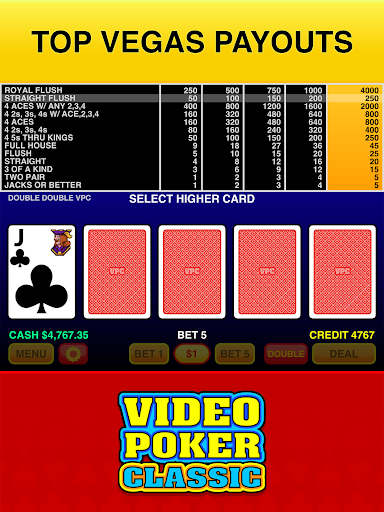 Image 2Video Poker Classic Icône de signe.