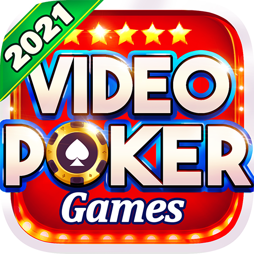 商标 Video Poker Games Casino Club 签名图标。