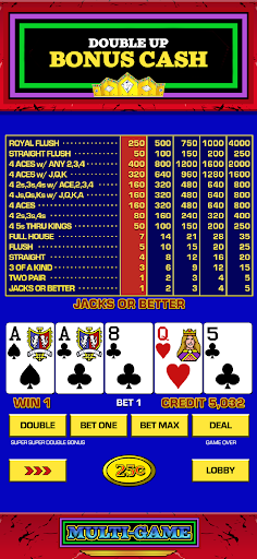 Image 2Video Poker Vegas Icône de signe.