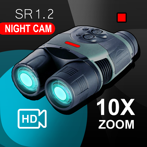 ロゴ Video Zoom Camera 10X 記号アイコン。