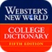 商标 Webster College Dictionary 签名图标。