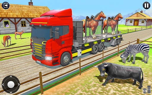 Image 2Wild Animals Transport Truck Icône de signe.
