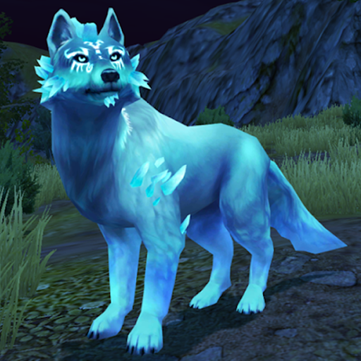 Le logo Wolf Tales Online Wild Animal Sim Icône de signe.