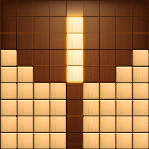 ロゴ Wood Block Puzzle 3d 記号アイコン。