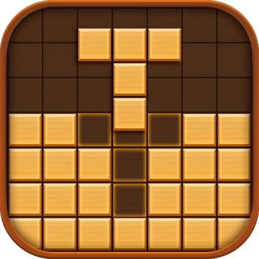 商标 Wood Block Puzzle Block Game 签名图标。