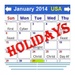 商标 World Holiday Calendar 签名图标。