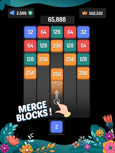 Image 2X2 Blocks 2048 Merge Games Icône de signe.