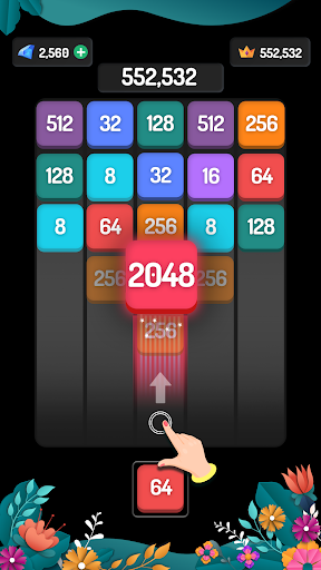 Image 3X2 Blocks 2048 Merge Games Icône de signe.