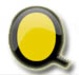 ロゴ Q Emulator 記号アイコン。