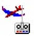 ロゴ Flying Model Simulator 記号アイコン。