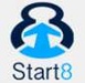 ロゴ Start8 記号アイコン。