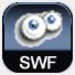 ロゴ Swf Visualizer 記号アイコン。